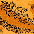 Seamless pattern abstract spots leopard flowers vector illustration